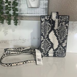 Marc Jacobs Snakeskin Print Embossed Leather Phone Crossbody Purse